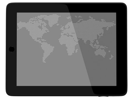 Wordl Map On Tablet PC Computer Monitor