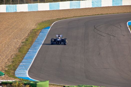 JEREZ DE LA FRONTERA, SPAIN - FEB 10: Pastor Maldonado of Williams F1 races on training session on February 10 , 2011, in Jerez de la Frontera , Spain