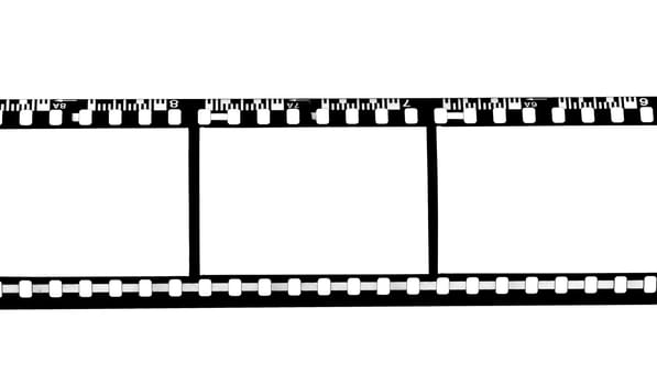 Blank film strip, photo on the white background