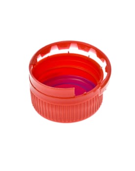 red lid, photo on the white background