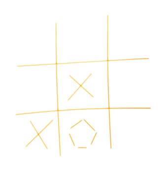 tic-tac-toe game - pasta, isolated on white background