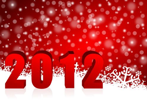 new year illustration with snowflakes