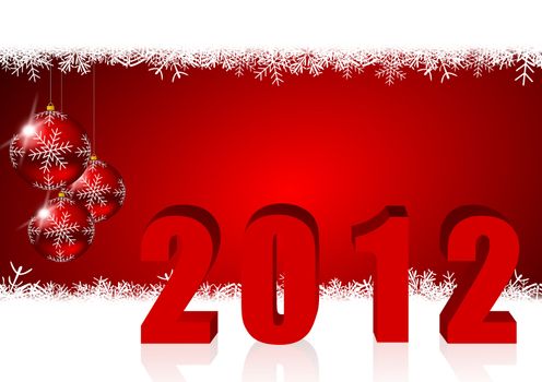 new year illustration with christmas balls