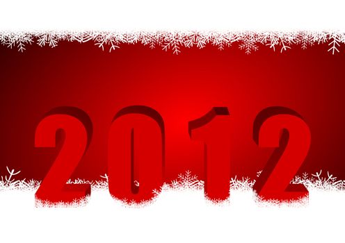 new year illustration with snowflakes