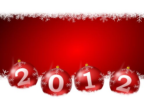 new year illustration with christmas balls