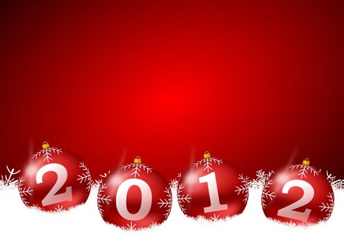 new year illustration with christmas balls