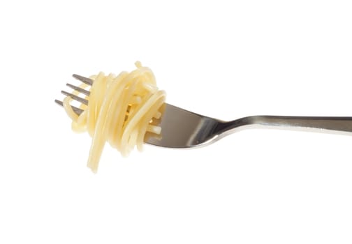 Spaghetti, photo on the white background 
