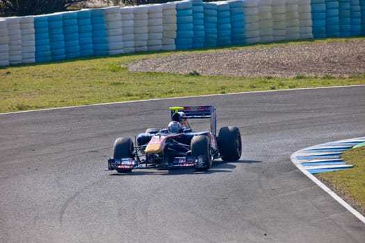 JEREZ DE LA FRONTERA, SPAIN - FEB 11: Jaime
Alguersuari of Toro Rosso F1 races on training session on February 11 , 2011, in Jerez de la Frontera , Spain