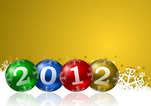 new year illustration with christmas balls