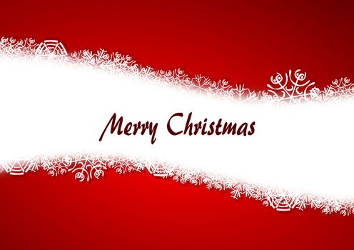 red christmas background with snowflakes