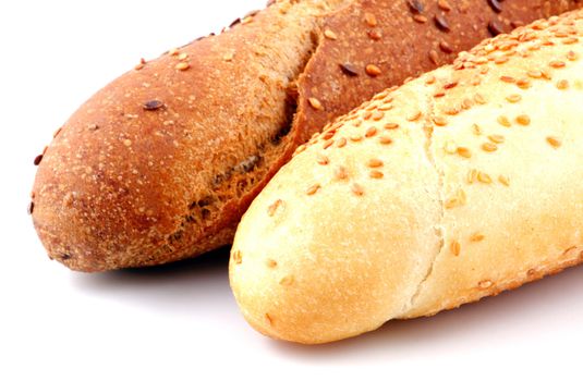 Fresh bread isolated on white background