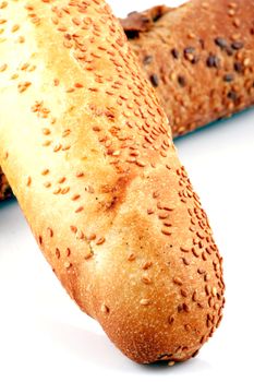 Fresh bread isolated on white background