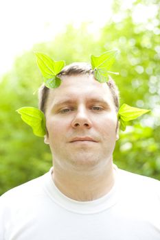 Man portrait in nature