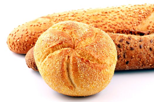 Fresh bread isolated on white background