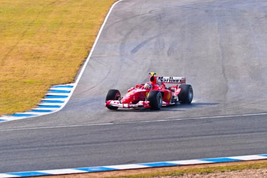 JEREZ DE LA FRONTERA, SPAIN - DEC 04: Marc Gene of Ferrari F1 races during a training session on December 04, 2004, in Jerez de la Frontera, Spain