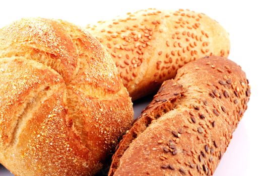 Fresh bread isolated on white background