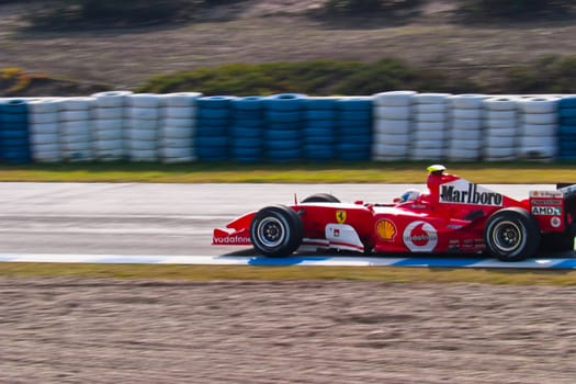 JEREZ DE LA FRONTERA, SPAIN - DEC 04: Marc Gene of Ferrari F1 races during a training session on December 04, 2004, in Jerez de la Frontera, Spain