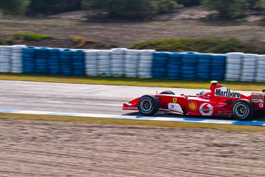 JEREZ DE LA FRONTERA, SPAIN - DEC 04: Marc Gene of Ferrari F1 races during a training session on December 04, 2004, in Jerez de la Frontera, Spain
