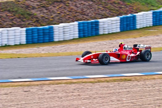 JEREZ DE LA FRONTERA, SPAIN - DEC 04: Marc Gene of Ferrari F1 races during a training session on December 04, 2004, in Jerez de la Frontera, Spain