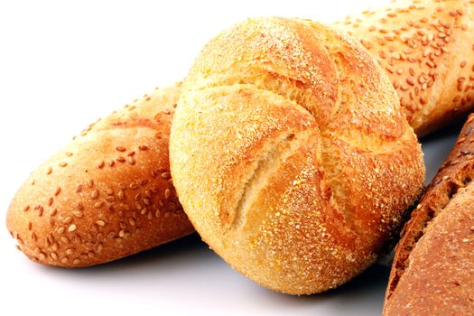 Fresh bread isolated on white background