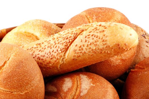 Fresh bread isolated on white background