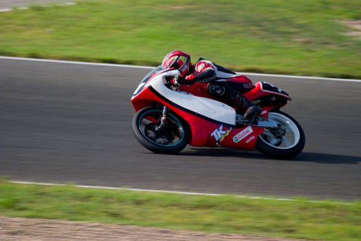 JEREZ DE LA FRONTERA, SPAIN - SEP 03: Pilot of motorcycling of 125cc in the Spanish championship of velocity (CEV) on Sep 03, 2005, in racetrack of velocity of Jerez de la Frontera