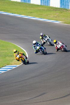 JEREZ DE LA FRONTERA, SPAIN - SEP 03: Pilot of motorcycling of 125cc in the Spanish championship of velocity (CEV) on Sep 03, 2005, in racetrack of velocity of Jerez de la Frontera