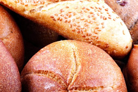 Fresh bread isolated on white background