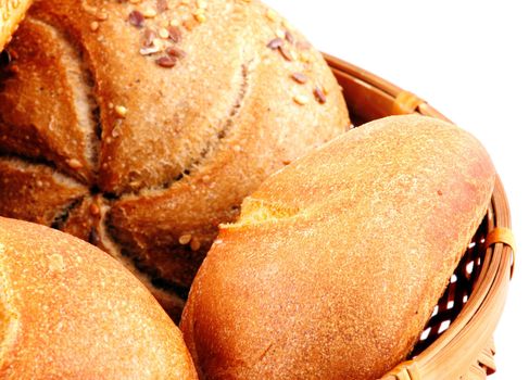 Fresh bread isolated on white background