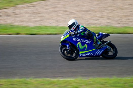 JEREZ DE LA FRONTERA, SPAIN - SEP 03: Pilot of motorcycling of 125cc in the Spanish championship of velocity (CEV) on Sep 03, 2005, in racetrack of velocity of Jerez de la Frontera