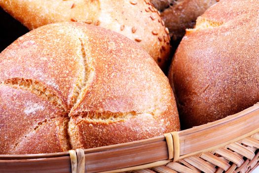 Fresh bread isolated on white background