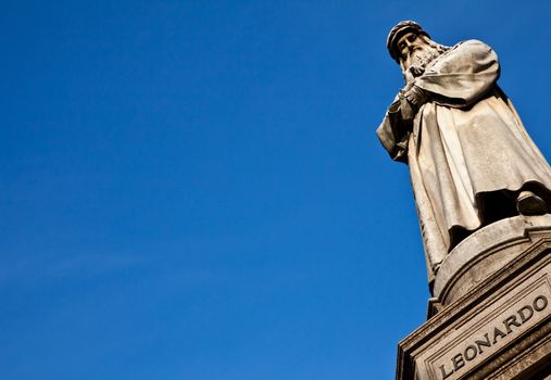 Famous statue of Leonardo Da Vinci in Milano (Milano), Piazza della Scala