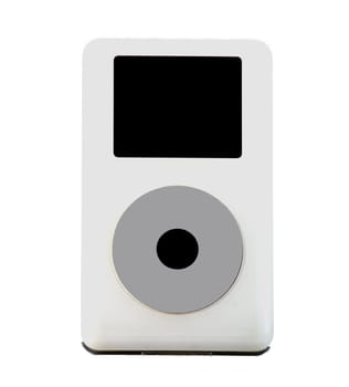 Gray mp3 reader isolated over white background