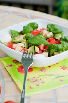 Shot of multicolored salad on the table