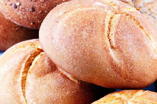 Fresh bread isolated on white background