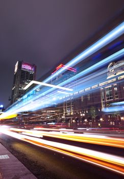 taipei city traffic at night