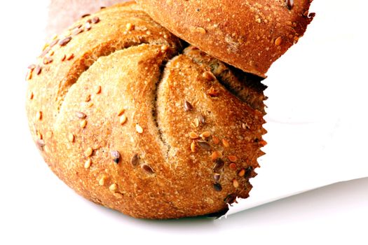Fresh bread isolated on white background