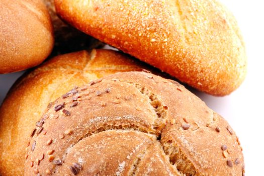 Fresh bread isolated on white background