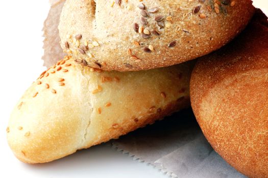 Fresh bread isolated on white background