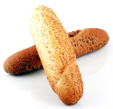 Fresh bread isolated on white background