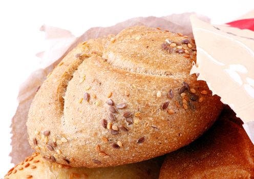 Fresh bread isolated on white background