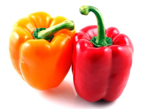 Peppers on white background