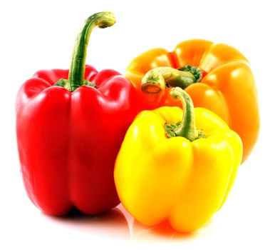 Peppers on white background