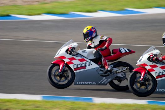 JEREZ DE LA FRONTERA, SPAIN - SEP 03: Pilot of motorcycling of 125cc in the Spanish championship of velocity (CEV) on Sep 03, 2005, in racetrack of velocity of Jerez de la Frontera