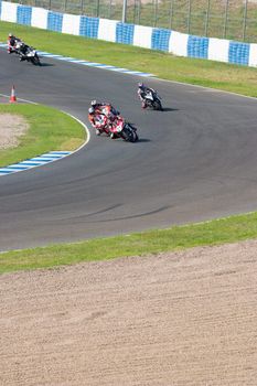 JEREZ DE LA FRONTERA, SPAIN - SEP 03: Pilot of motorcycling of Formula Extreme in the Spanish championship of velocity (CEV) on Sep 03, 2005, in racetrack of velocity of Jerez de la Frontera