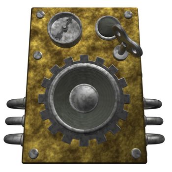 steampunk loudspeaker on white background - 3d illustration