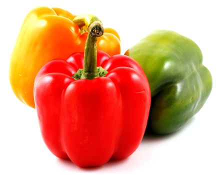 Peppers on white background