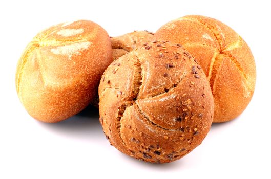Fresh bread isolated on white background
