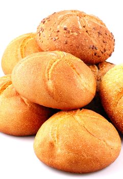 Fresh bread isolated on white background