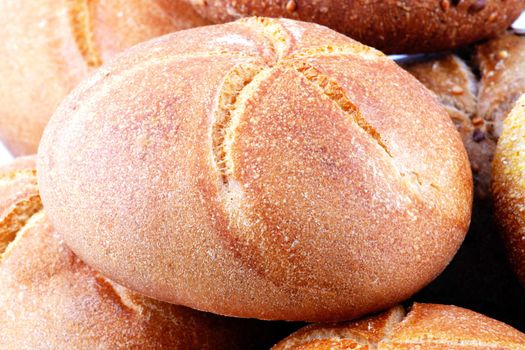 Fresh bread isolated on white background